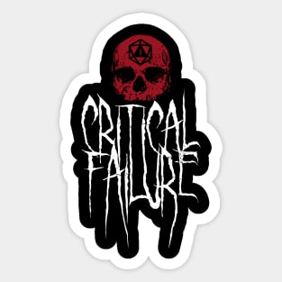 Critical Failure D20 Skull Sticker